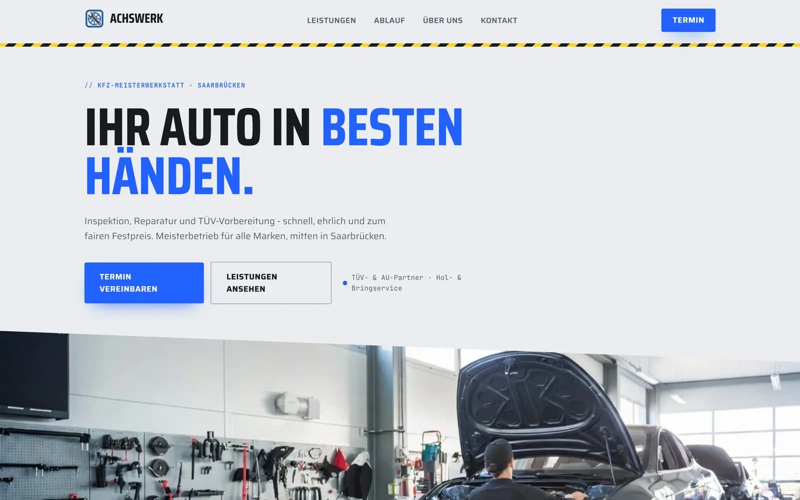 Vorschau der Demo-Website Achswerk